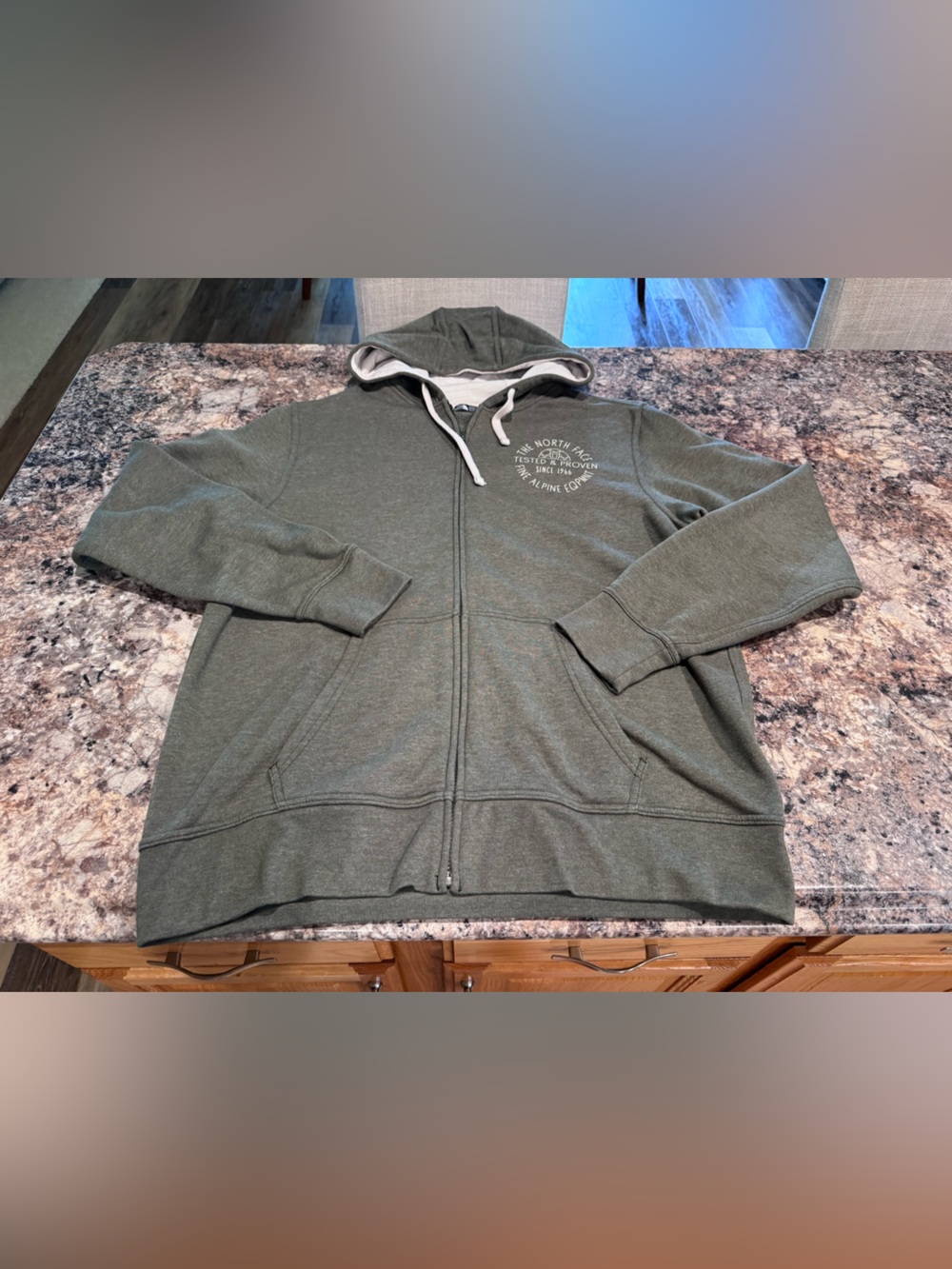 The North Face Men's Olive Zip-Up Hoodie